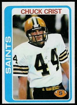 Chuck Crist 1978 Topps football card