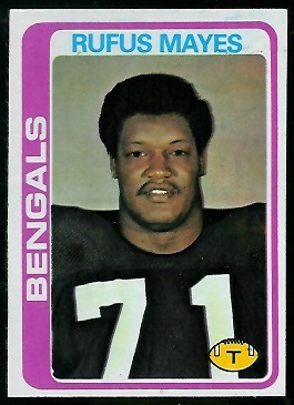 Rufus Mayes 1978 Topps football card