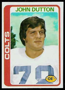 John Dutton 1978 Topps football card