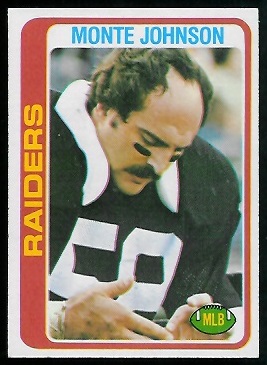 Monte Johnson 1978 Topps football card