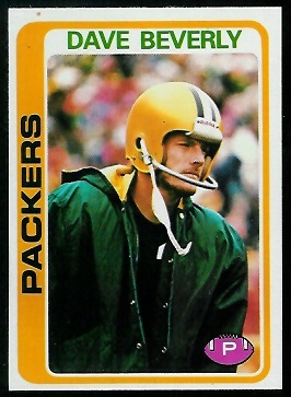 David Beverly 1978 Topps football card