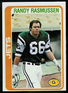 Randy Rasmussen 1978 Topps football card Randy Rasmussen 1978 Topps football card