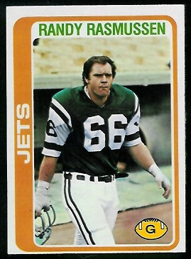 Randy Rasmussen 1978 Topps football card