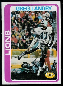 Greg Landry 1978 Topps football card