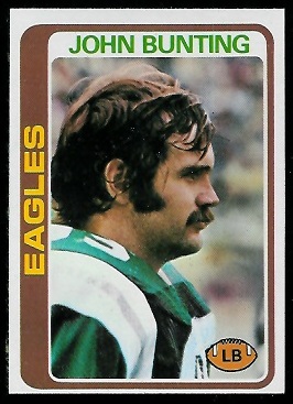 John Bunting 1978 Topps football card