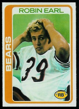 Robin Earl 1978 Topps football card