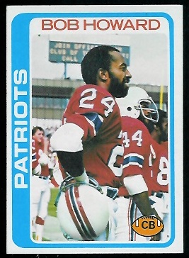 Bob Howard 1978 Topps football card