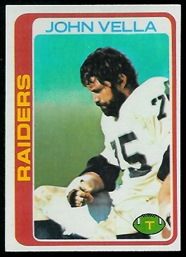 John Vella 1978 Topps football card