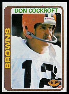 Don Cockroft 1978 Topps football card