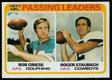 Passing Leaders 1978 Topps football card