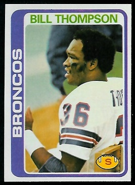 Bill Thompson 1978 Topps football card
