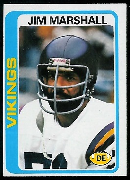 Jim Marshall 1978 Topps football card