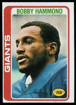 Bobby Hammond 1978 Topps football card