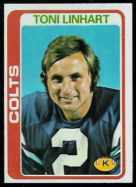 Toni Linhart 1978 Topps football card