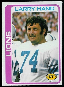 Larry Hand 1978 Topps football card