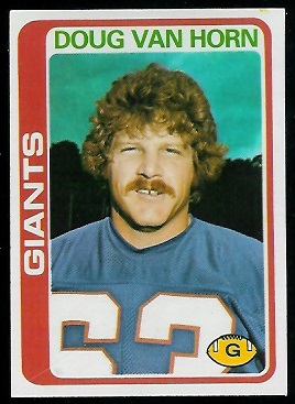 Doug Van Horn 1978 Topps football card