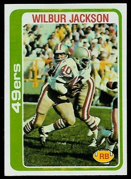 Wilbur Jackson 1978 Topps football card