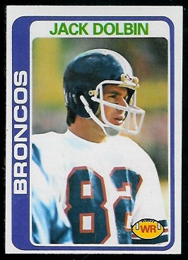 Jack Dolbin 1978 Topps football card