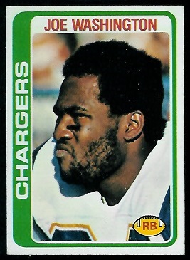 Joe Washington 1978 Topps football card