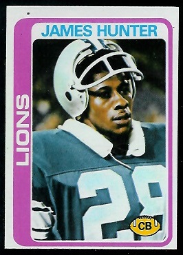 James Hunter 1978 Topps football card