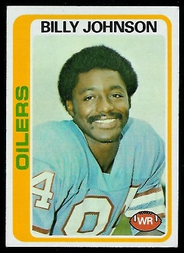 Billy Johnson 1978 Topps football card