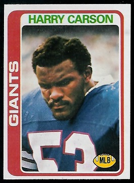 Harry Carson 1978 Topps football card