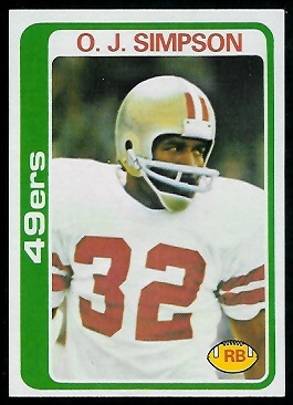 O.J. Simpson 1978 Topps football card