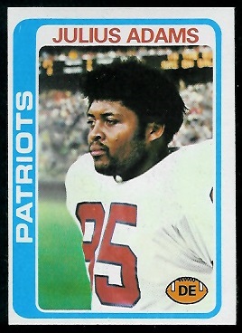 Julius Adams 1978 Topps football card