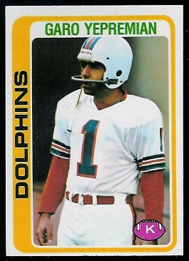 Garo Yepremian 1978 Topps football card