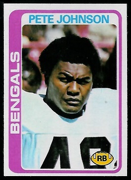 Pete Johnson 1978 Topps football card