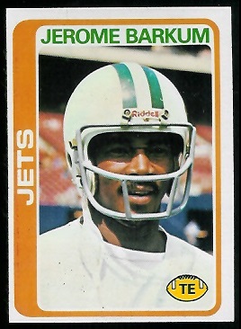 Jerome Barkum 1978 Topps football card