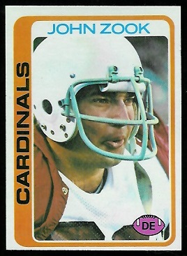 John Zook 1978 Topps football card