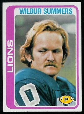 Wilbur Summers 1978 Topps football card