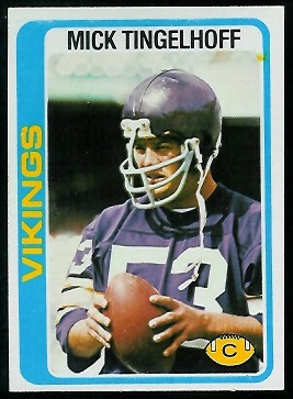 Mick Tingelhoff 1978 Topps football card