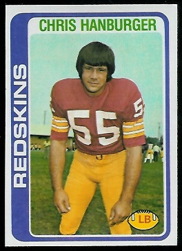 Chris Hanburger 1978 Topps football card