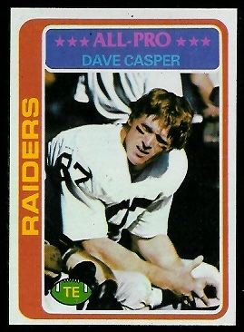 Dave Casper 1978 Topps football card