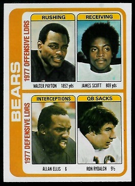 Bears Leaders 1978 Topps football card