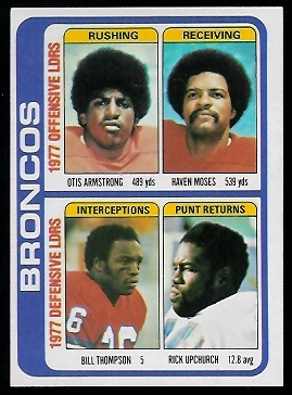 Broncos Leaders 1978 Topps football card