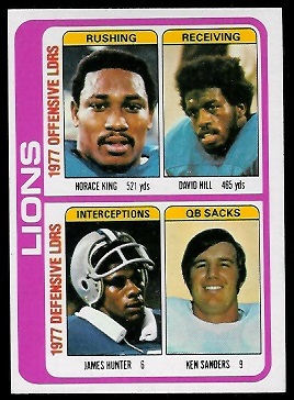 Lions Leaders 1978 Topps football card