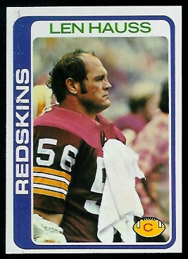 Len Hauss 1978 Topps football card