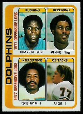 Dolphins Leaders 1978 Topps football card