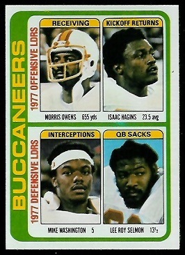 Buccaneers Leaders 1978 Topps football card