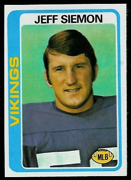 Jeff Siemon 1978 Topps football card