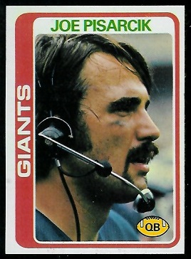 Joe Pisarcik 1978 Topps football card Joe Pisarcik 1978 Topps football card