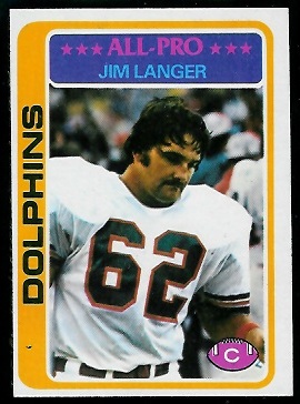 Jim Langer 1978 Topps football card