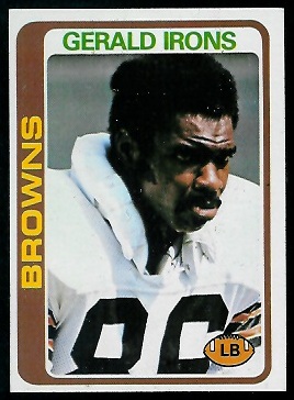 Gerald Irons 1978 Topps football card