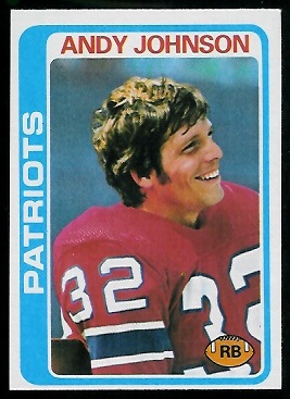 Andy Johnson 1978 Topps football card