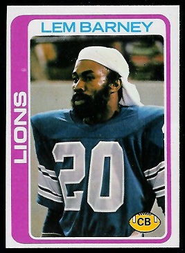 Lem Barney 1978 Topps football card