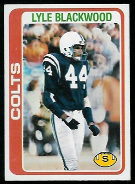 Lyle Blackwood 1978 Topps football card