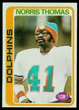 Norris Thomas 1978 Topps football card